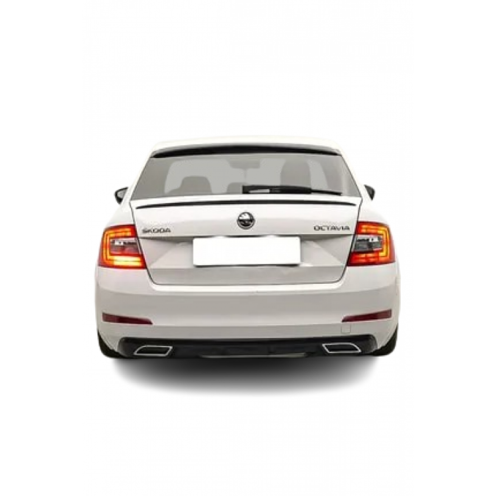 Skoda Octavia MK3 (2013 - 2017) Custom Style Arka Tampon Eki - Difüzör (Plastik)